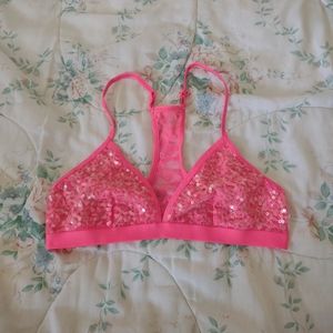 EUC VS PINK Sequin Lace Bralette